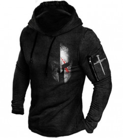 Men's Outdoor Spartan Faith Print Sleeve Hoodie